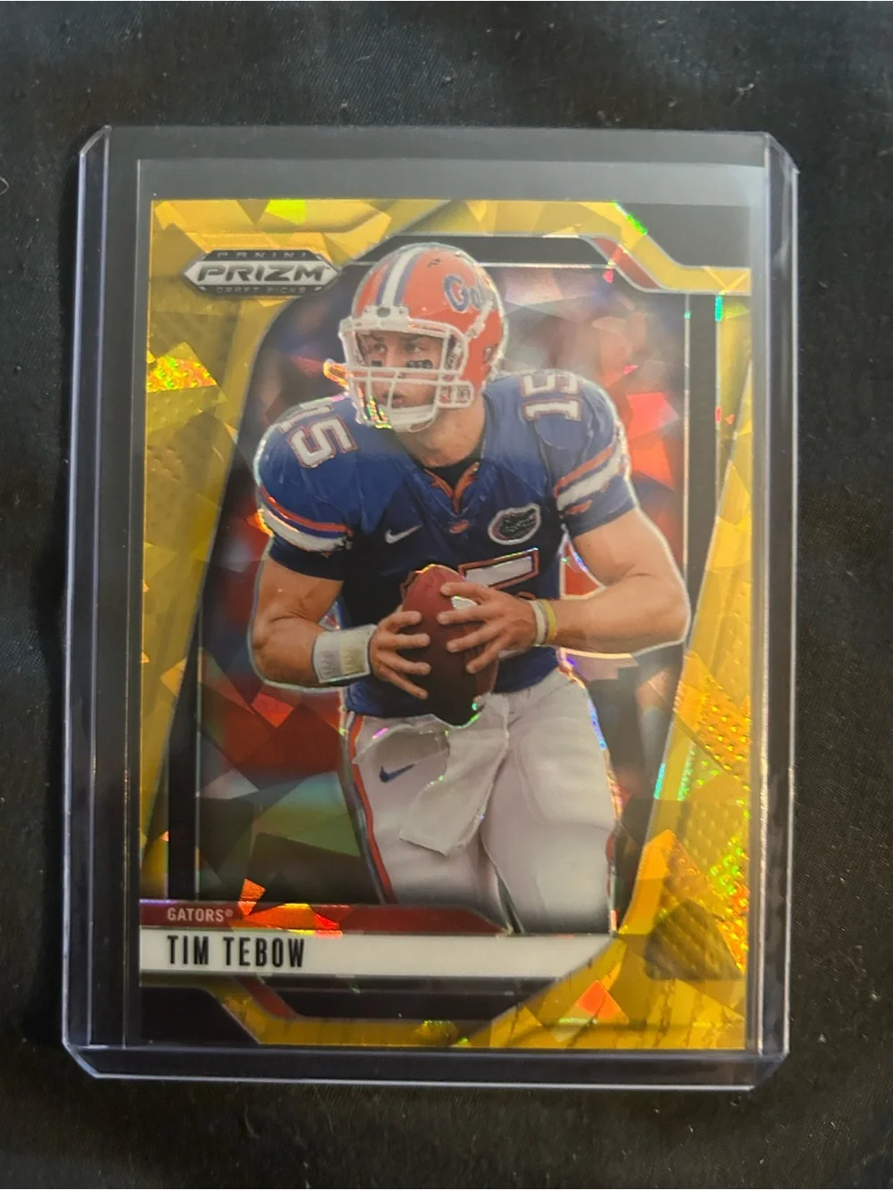 Panini Gold Prizm Tim Tebow Card - Blue, Orange, White